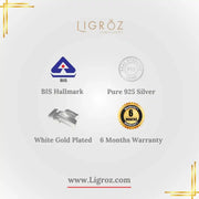 Ligroz 925 Sterling Silver Leaf Motif Pendant Set with Earrings – Graceful Nature-Inspired Design